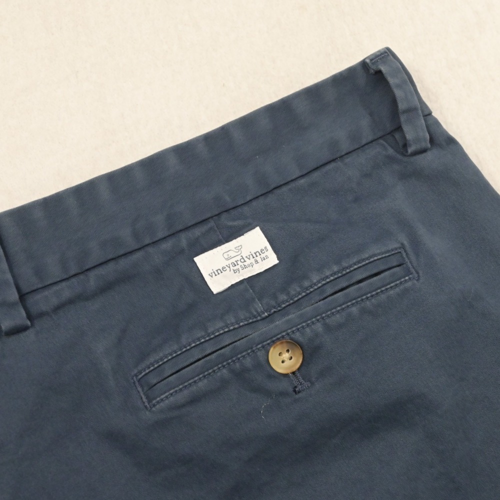 Vineyard Vines Whale Breaker Shorts Blue Flat Front Stretch Chino Mens 42 x 9"